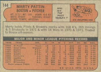 Marty Pattin  baseball card collectible - Main Image 2