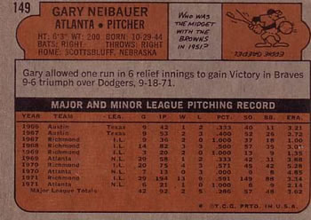 Gary Neibauer  baseball card collectible - Main Image 2