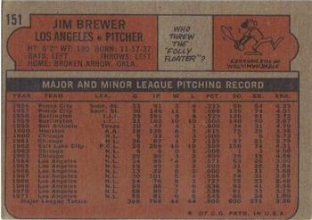 Jim Brewer  baseball card collectible - Main Image 2