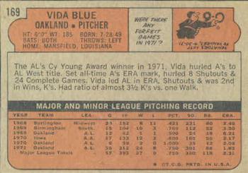 Vida Blue  baseball card collectible - Main Image 2