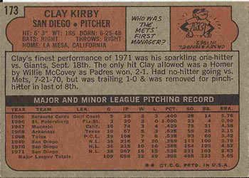 Clay Kirby  baseball card collectible - Main Image 2