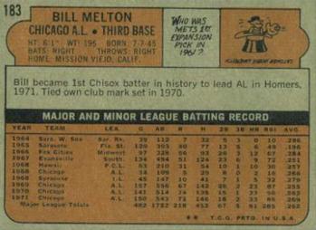Bill Melton  baseball card collectible - Main Image 2