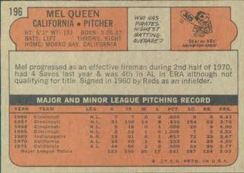 Mel Queen  baseball card collectible - Main Image 2