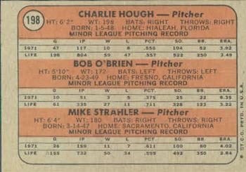 Dodgers 1972 Rookie Stars (Charlie Hough / Bob O’Brien / Mike Strahler)  baseball card collectible - Main Image 2