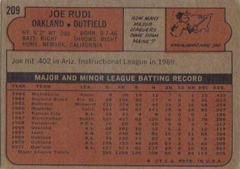 Joe Rudi  baseball card collectible - Main Image 2