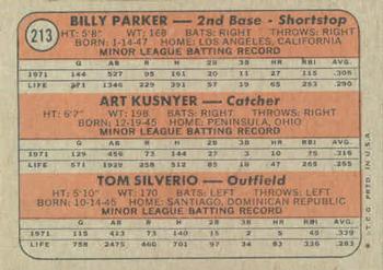 Angels 1972 Rookie Stars (Billy Parker / Art Kusnyer / Tom Silverio)  baseball card collectible - Main Image 2