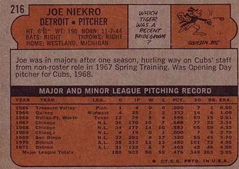 Joe Niekro  baseball card collectible - Main Image 2