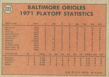 1971 A.L. Playoffs: Orioles Champs!  baseball card collectible - Main Image 2