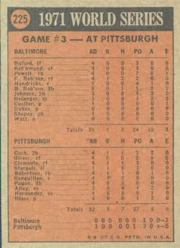 1971 World Series Game No. 3  baseball card collectible - Main Image 2