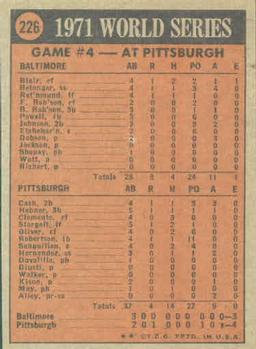1971 World Series Game No. 4  baseball card collectible - Main Image 2