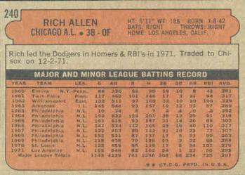 Rich Allen  baseball card collectible - Main Image 2