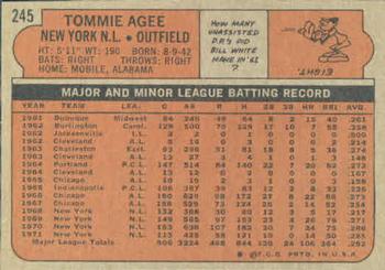 Tommie Agee  baseball card collectible - Main Image 2