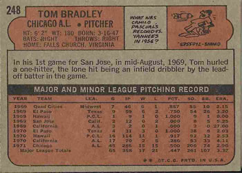 Tom Bradley  baseball card collectible - Main Image 2