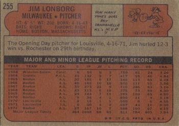 Jim Lonborg  baseball card collectible - Main Image 2