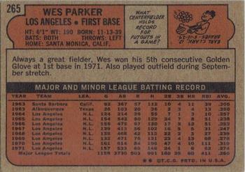 Wes Parker  baseball card collectible - Main Image 2