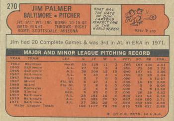 Jim Palmer  baseball card collectible - Main Image 2