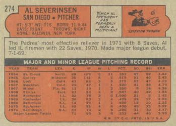 Al Severinsen  baseball card collectible - Main Image 2