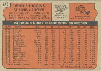 Dennis Higgins  baseball card collectible - Main Image 2