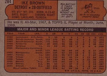 Ike Brown  baseball card collectible - Main Image 2