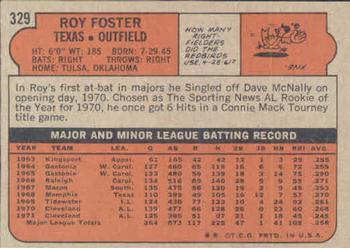 Roy Foster  baseball card collectible - Main Image 2
