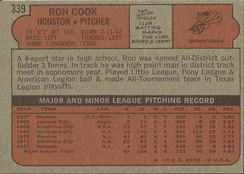 Ron Cook  baseball card collectible - Main Image 2