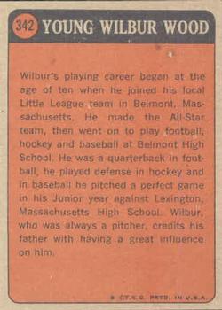 Wilbur Wood  baseball card collectible - Main Image 2