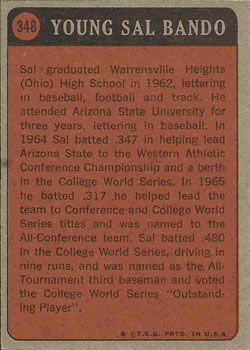 Sal Bando  baseball card collectible - Main Image 2
