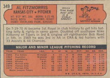 Al Fitzmorris  baseball card collectible - Main Image 2