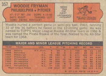 Woodie Fryman  baseball card collectible - Main Image 2