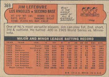 Jim Lefebvre  baseball card collectible - Main Image 2