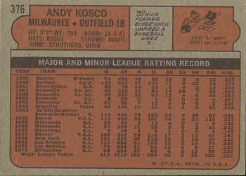 Andy Kosco  baseball card collectible - Main Image 2