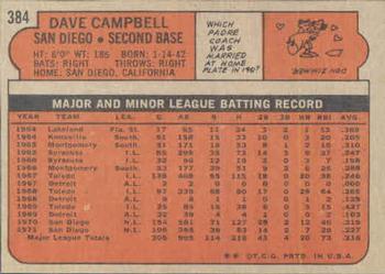 Dave Campbell  baseball card collectible - Main Image 2