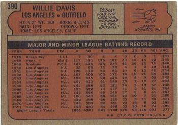 Willie Davis  baseball card collectible - Main Image 2
