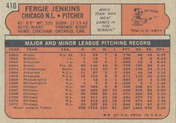 Fergie Jenkins  baseball card collectible - Main Image 2
