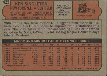 Ken Singleton  baseball card collectible - Main Image 2