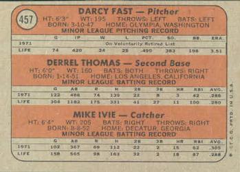 Padres 1972 Rookie Stars (Darcy Fast / Derrel Thomas / Mike Ivie)  baseball card collectible - Main Image 2