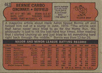 Bernie Carbo  baseball card collectible - Main Image 2