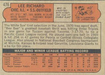Lee Richard  baseball card collectible - Main Image 2