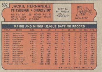 Jackie Hernandez  baseball card collectible - Main Image 2