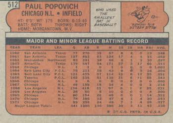 Paul Popovich  baseball card collectible - Main Image 2