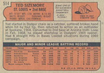 Ted Sizemore  baseball card collectible - Main Image 2