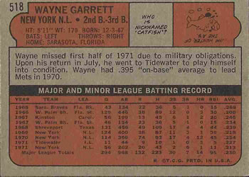 Wayne Garrett  baseball card collectible - Main Image 2