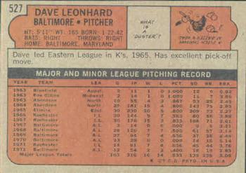 Dave Leonhard  baseball card collectible - Main Image 2