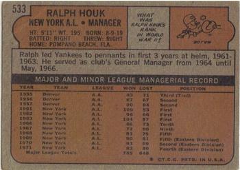 Ralph Houk  baseball card collectible - Main Image 2