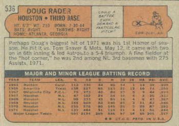 Doug Rader  baseball card collectible - Main Image 2