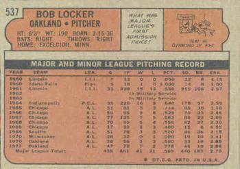 Bob Locker  baseball card collectible - Main Image 2