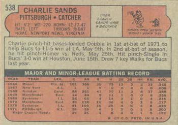 Charlie Sands  baseball card collectible - Main Image 2