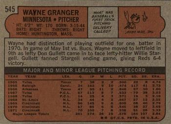 Wayne Granger  baseball card collectible - Main Image 2