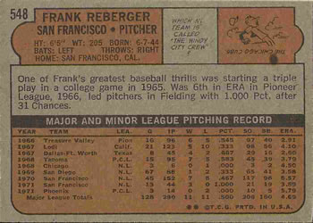 Frank Reberger  baseball card collectible - Main Image 2