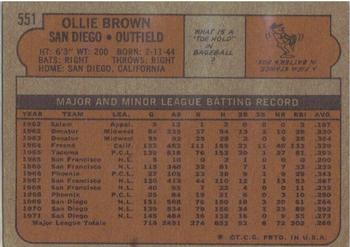 Ollie Brown  baseball card collectible - Main Image 2